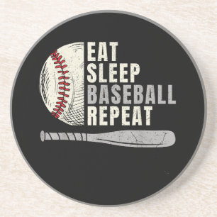 Posavasos Come Dormir Béisbol Repetir Divertido Jugador de B