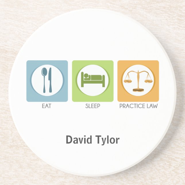 Posavasos Comer dormir, practicar derecho (Frente)