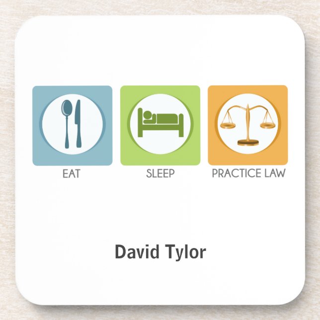 Posavasos Comer dormir, practicar derecho (Frente)
