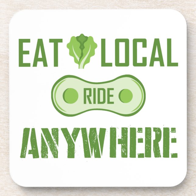 Posavasos Comer local, ir a cualquier lugar (Frente)