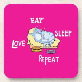 Posavasos Comer Sleep Love Repetir gatos