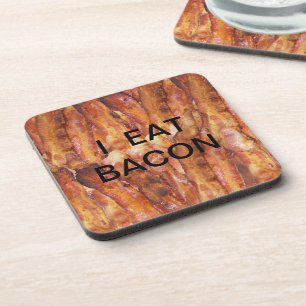 Posavasos Comí Bacon Text con fondo