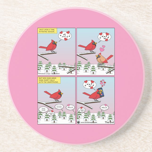 Posavasos Cómic De Modernas Llamadas De Aves (Frente)