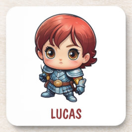 Posavasos Comic Knight Personalized Kids Room Drink Coaster