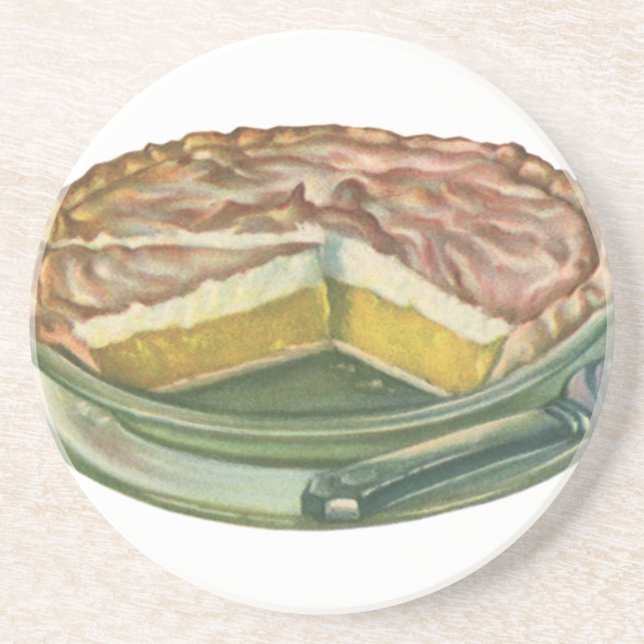 Posavasos Comida Antigüa, Postre de Tarta de Limón con Meren (Frente)
