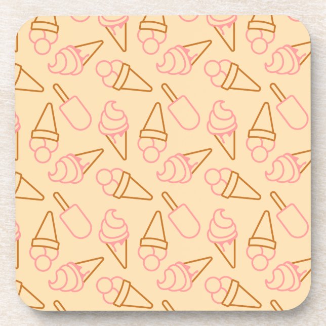 Posavasos Comida de verano con contornos de helado de contor (Frente)