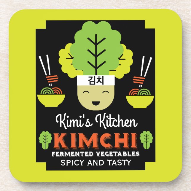 Posavasos Comida hecha en casa de cocina Kimchi (Frente)