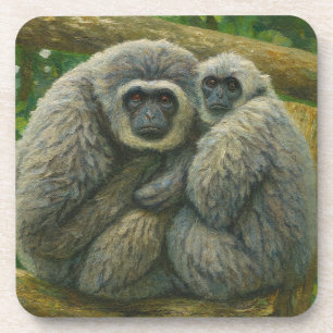 Posavasos Compañeros Gibbon - Retrato Emocional de la Vida S