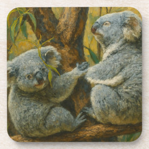 Posavasos Compañeros Koala - Par de vida salvaje realista