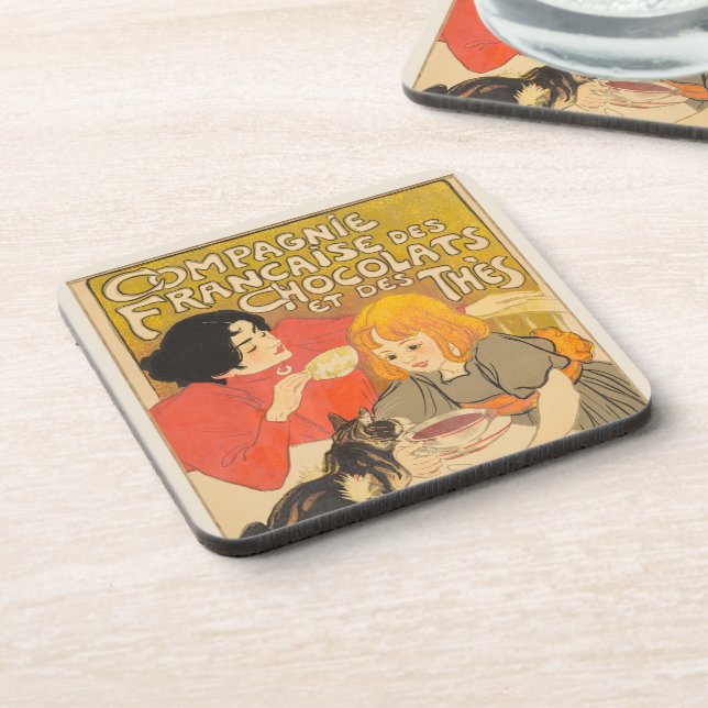 Posavasos Compañía Francesa de Chocolates y Tés, Art Nouveau (Lado Izquierdo)