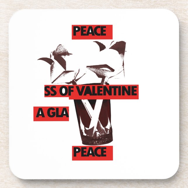 Posavasos Comparte amor: Un vaso de arte de San Valentín por (Frente)