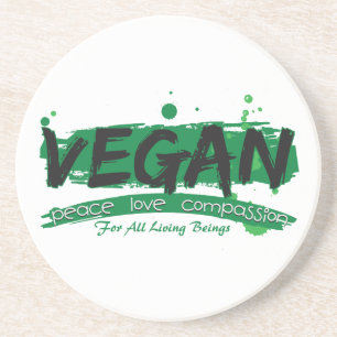 Posavasos Compasión del amor de la paz del vegano