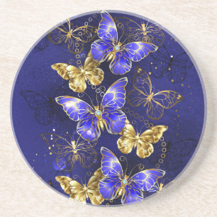 Posavasos Composición con mariposas de zafiro