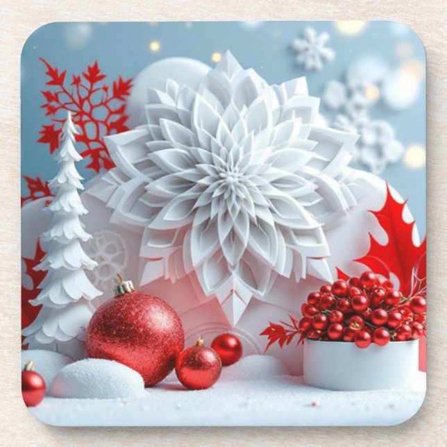 Posavasos Composición de Flor de Invierno (Frente)