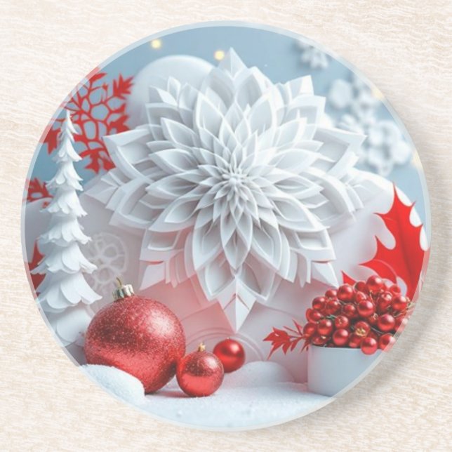 Posavasos Composición de Flor de Invierno (Frente)