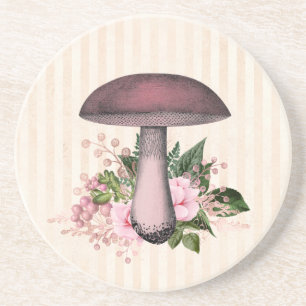 Posavasos Composición de hongos y florales venecianos