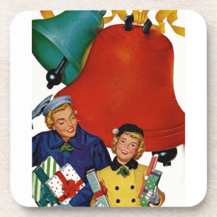 Posavasos Compras de navidad con mamá en los años 1950