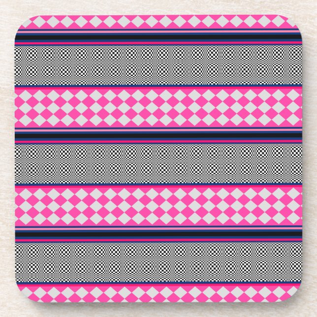 Posavasos Comprobar el diseño de patrones mixtos de Harlequi (Frente)