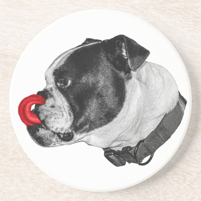 Posavasos con acento rojo Bulldog (Frente)