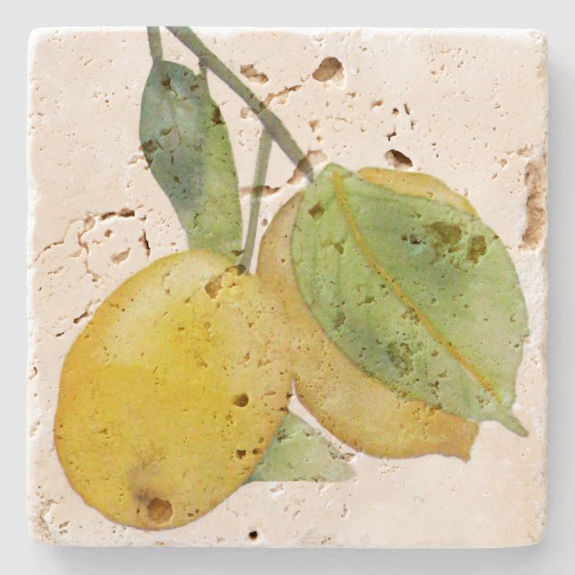 Posavasos con acuarela de limones (Anverso)