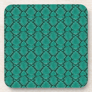 Posavasos con estampado de piel de serpiente verde