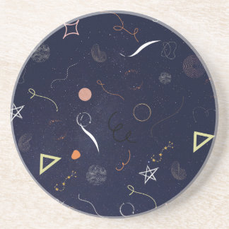 Posavasos con garabatos de noche estrellada azul m
