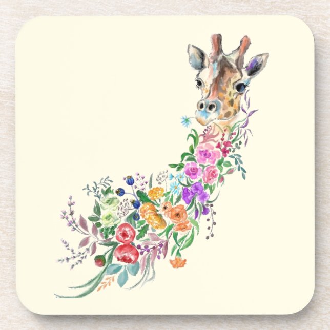 Posavasos con jirafa floral (Frente)