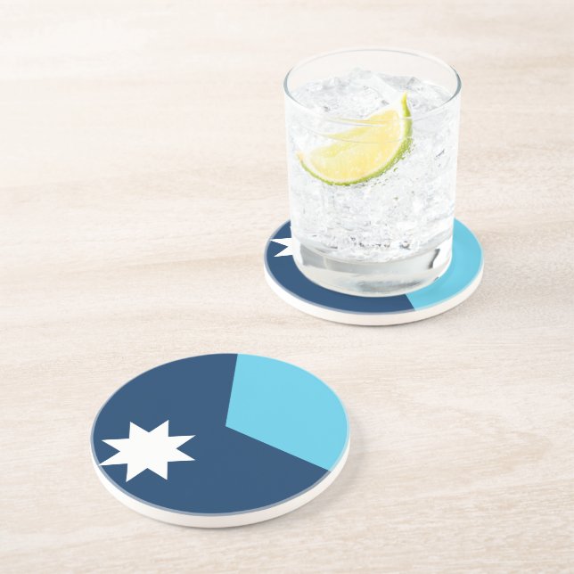 Posavasos con la bandera de Minnesota, EE. UU. (Lado)