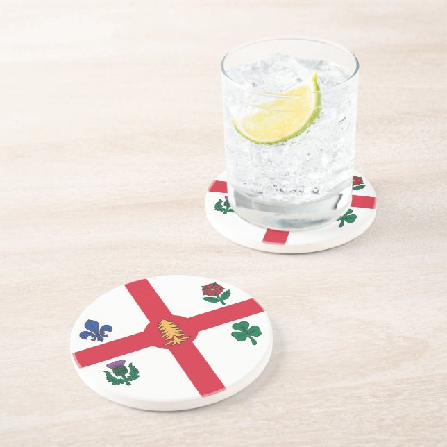 Posavasos con la bandera de Montreal, Canadá (Lado)