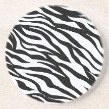 Posavasos con patrón de cebra en blanco y negro
