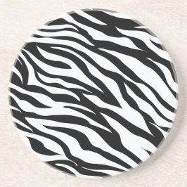 Posavasos con patrón de cebra en blanco y negro