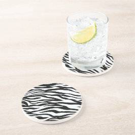 Posavasos con patrón de cebra en blanco y negro