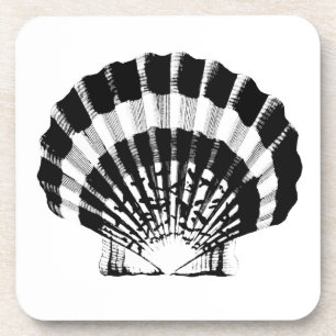 Posavasos Concha de foca - blanco y negro