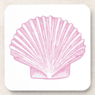Posavasos Concha de vieira rosa costera