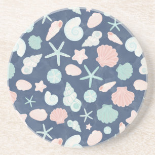Posavasos Conchas Costeras Playa y Diseño Oceánico