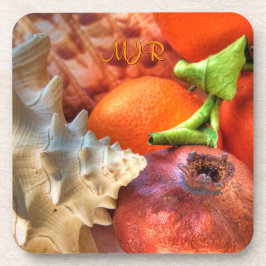 Posavasos Conchas, granadas, Naranjas, vida residual del mon