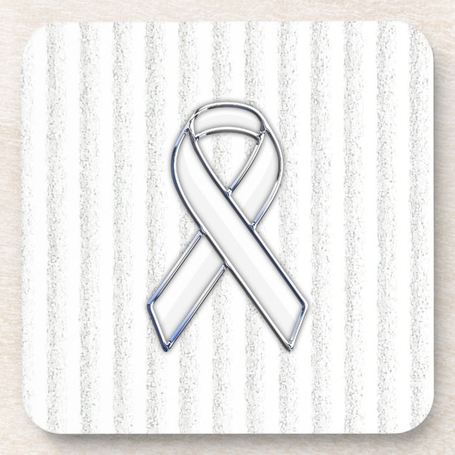 Posavasos Conciencia de cinta blanca cromada sobre bandas ve (Frente)