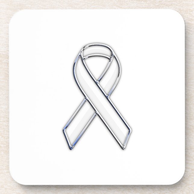 Posavasos Conciencia de la cinta blanca con estilo de correa (Frente)