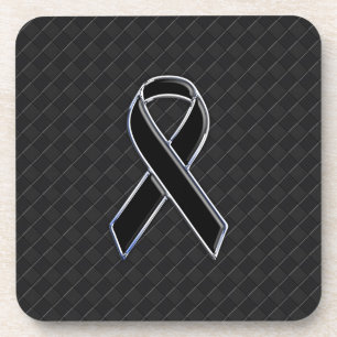 Posavasos Conciencia de la cinta de estilo cromado negro
