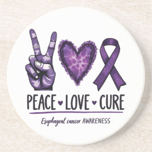 Posavasos Conciencia del cáncer esofágico Piece Cinta púrpur