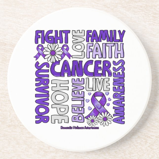 Posavasos Conciencia sobre la violencia doméstica - Luchar c (Frente)