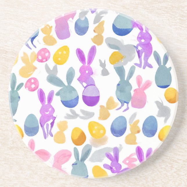 Posavasos conejito con huevos de Pascua (Frente)