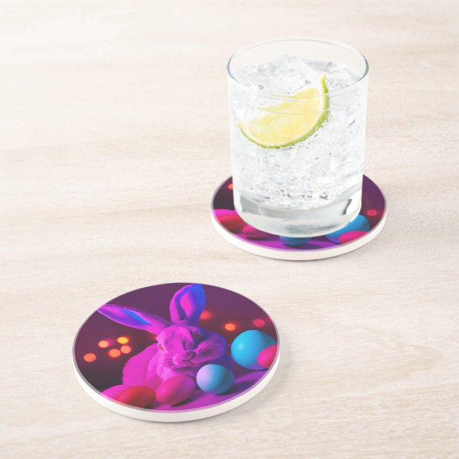 Posavasos conejito con huevos de Pascua (Lado)