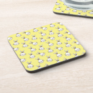 Posavasos Conejito de Pascua Blanco Feliz Lindo Patrón