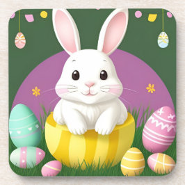 Posavasos Conejito de Pascua con huevos decorativos