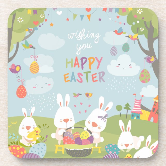 Posavasos conejitos de Pascua (Frente)