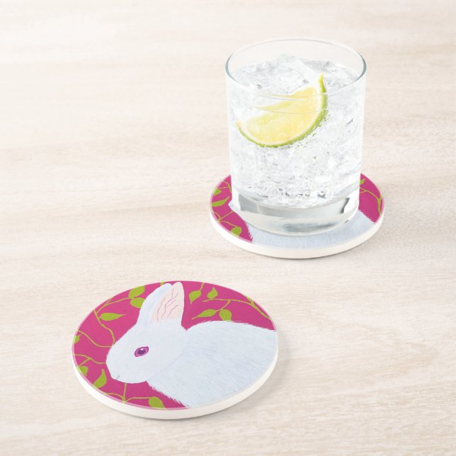 Posavasos conejo blanco (Lado)