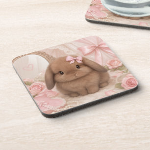 Posavasos conejo coquette rosa