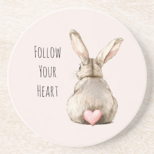 Posavasos Conejo Corazón de Conejito Rosado