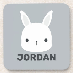 Posavasos Conejo de conejo pequeño y lindo con nombre person